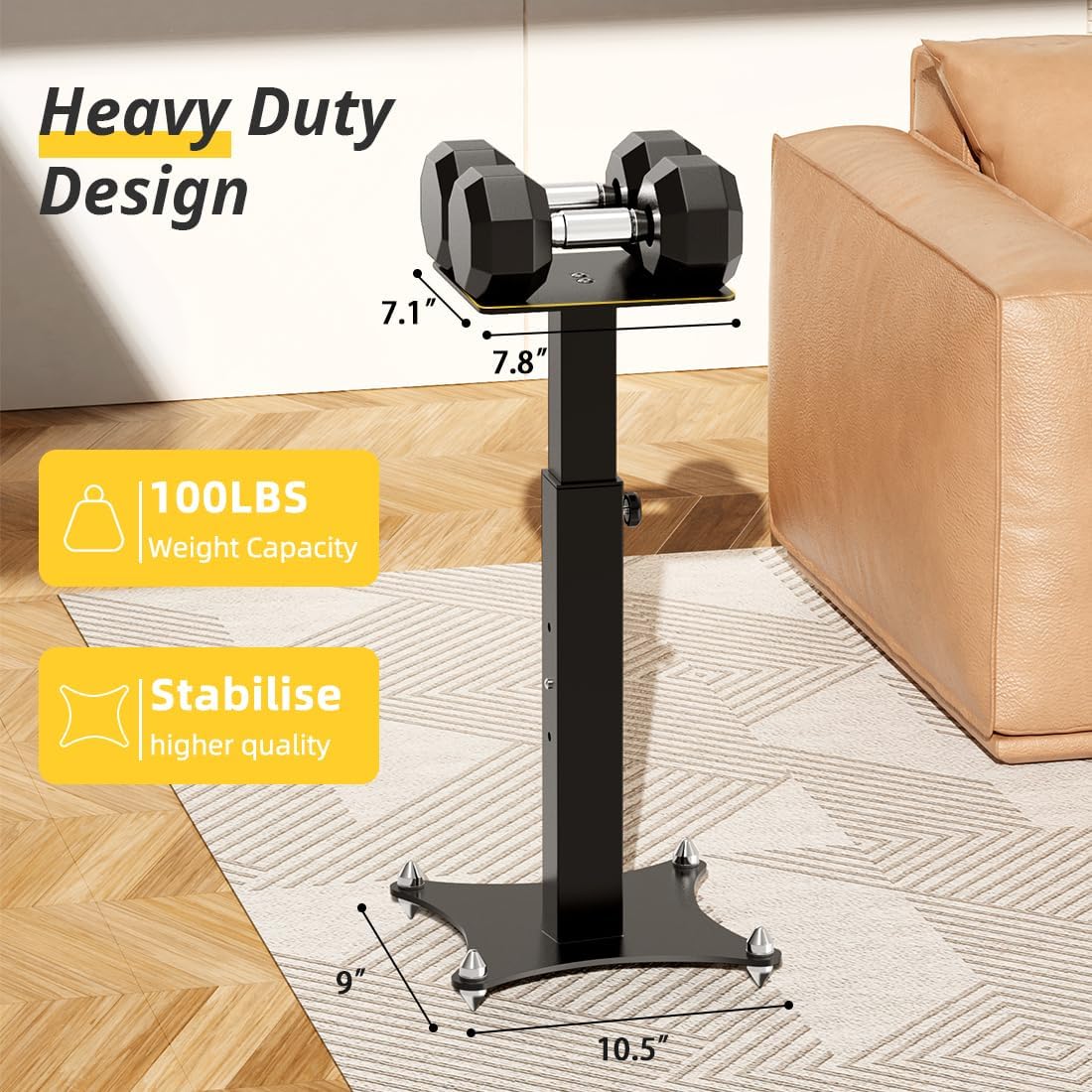 Adjustable Bookshelf Speaker Stands Pair, 20-27.5 Inch All-Metal Heavy Duty Holds 100lbs Universal for Surround Sound with Cable Management