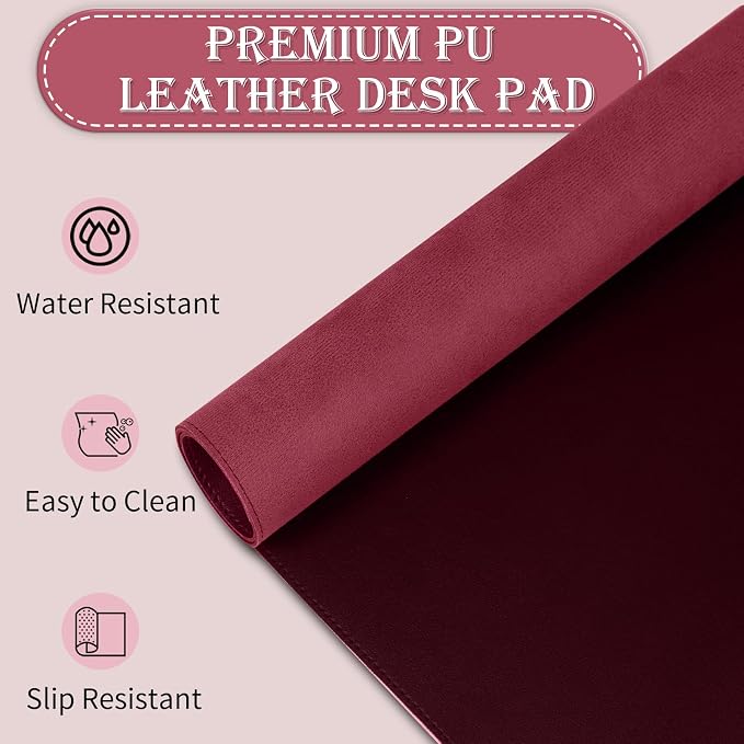 Large Desk Pad, 47.2" x 17" PU Leather Desk Mat - Image 4