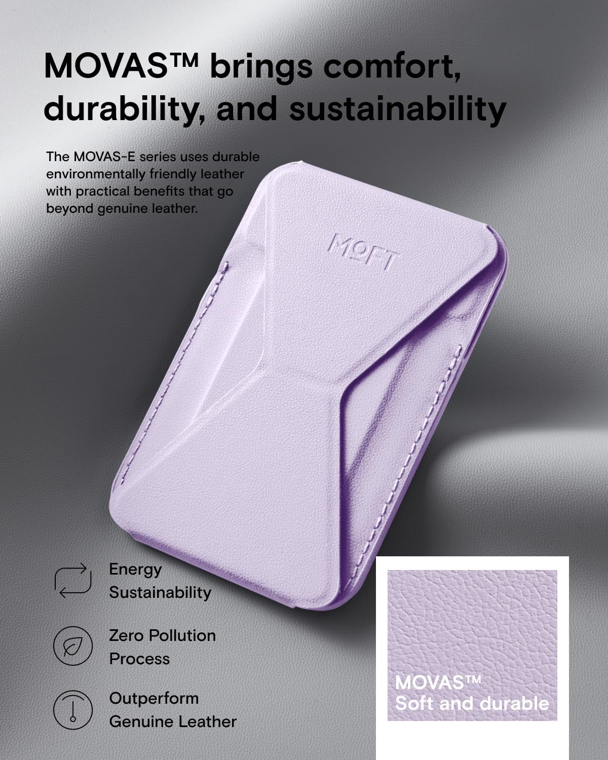 MOFT Magnetic Wallet Stand Compatible with iPhone 16/15/14/13/12 Series, Angle Adjustment & Magsafe Compatible MOVAS Phone Stand, Peony