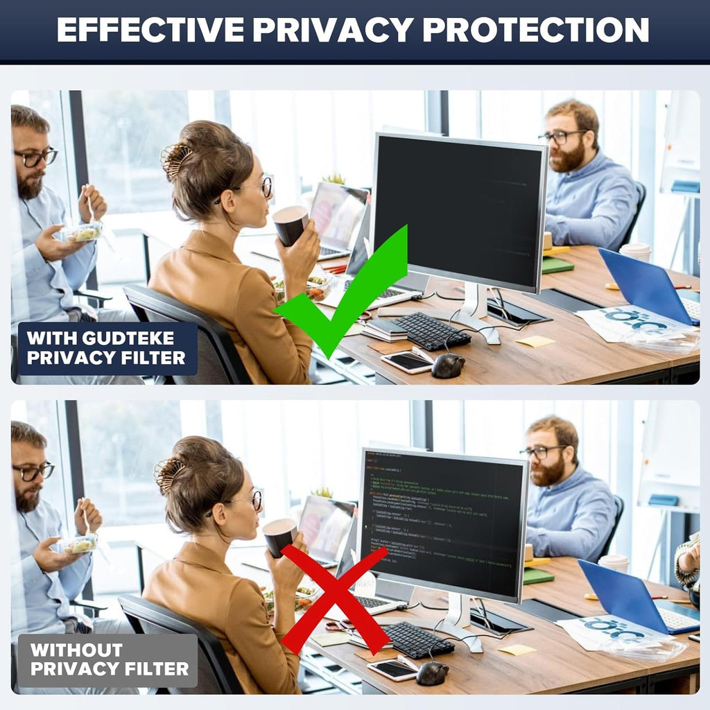 [2-Pack] HD Computer Privacy Screen 23 inch, Upgraded Computer Privacy Screen for 16:9 Widescreen Removable Anti Glare Computer Screen Cover and Blue Light UV-Blocking Screen Privacy Filter