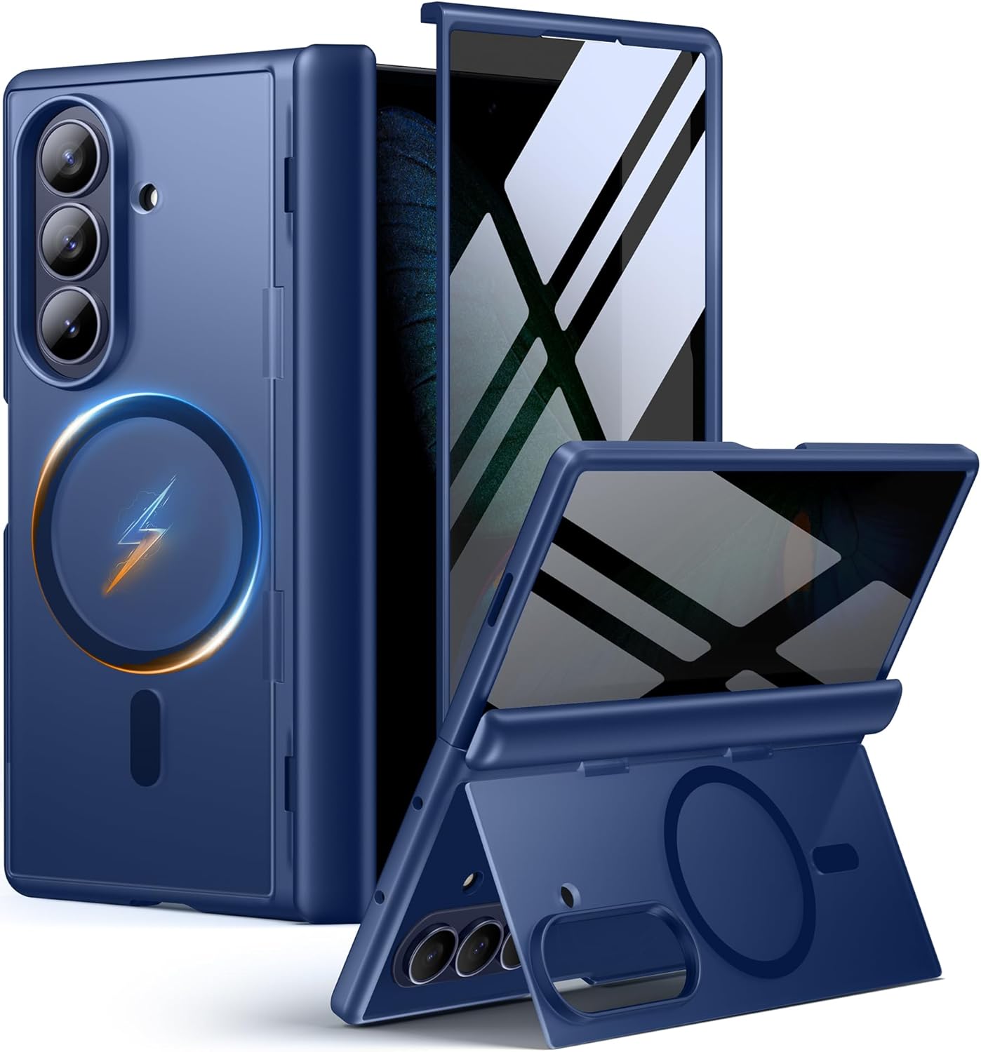 MOBOSI for Z Fold 7 Case with Privacy Screen Protector, [Compatible with Magsafe], [Built-in Kickstand & Full Body Hinge Protection] Magnetic Slim Phone Case for Samsung Galaxy Z Fold7, Blue