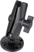 1" Ball Double Socket Arm with AMPS Hole Round Plate Base, Aluminum Alloy Arm&Drill Base, Compatible with RAM Mounts 1 Inch Ball Components, for Bike Car Motorcycle Phone Mount (4.53" Length)