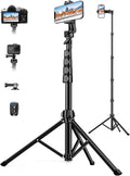 Phone Tripod, 71" Portable Cellphone Tripod Stand with Remote & Phone Holder, Camera Stand for iPhone, Compatible with Camera iPhone/Android Smartphone/Gopro
