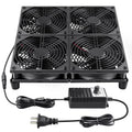 Wathai 120mm x 4 Router TV Box Fan 110v - 240v Big Airflow with Speed Control for DIY Gaming Consoles, Amplifiers, Xbox, Laptop Stand, Mining Machines Devices Cooling