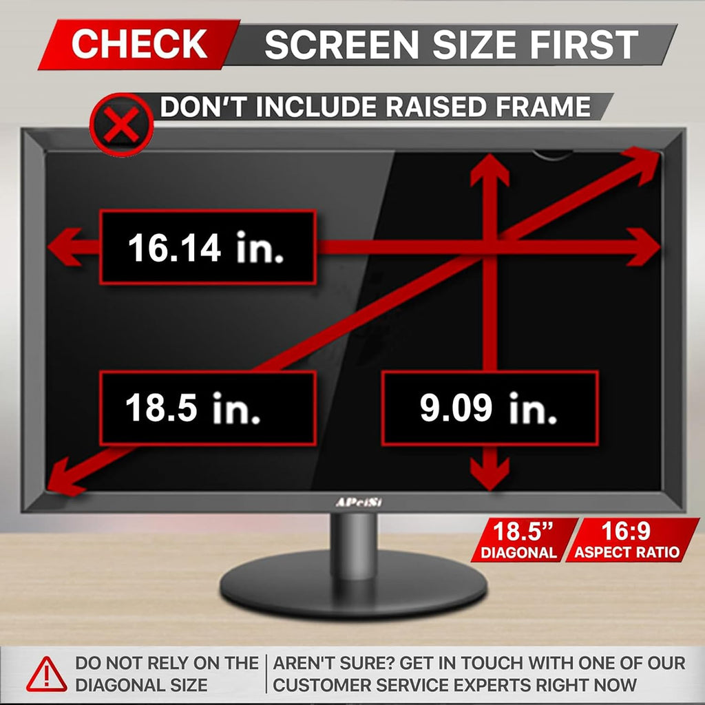 [2 Pack] 18.5 Inch Privacy Screen Filter for Widescreen 16:9 Monitor | Privacy Shield | Anti-Glare | Anti-Blue light Protector | Eye Protection | Computer Security Private Filter
