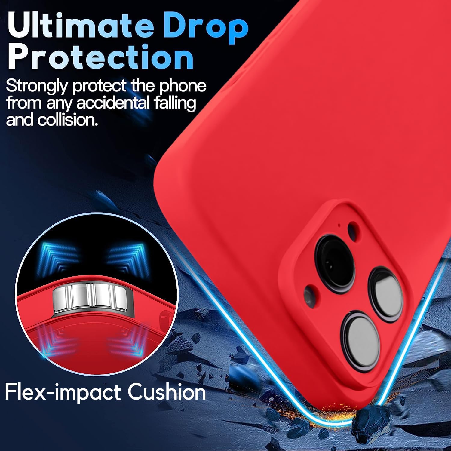 Blaspins Crossbody Lanyard Strap Case for iPhone 13, Neck Cross Body, Adjustable Holder Removable, Drop Protection Shockproof, Hands-Free Silicone Case Cover 6.1 inch, 150 cm Strap, iP13 - Red