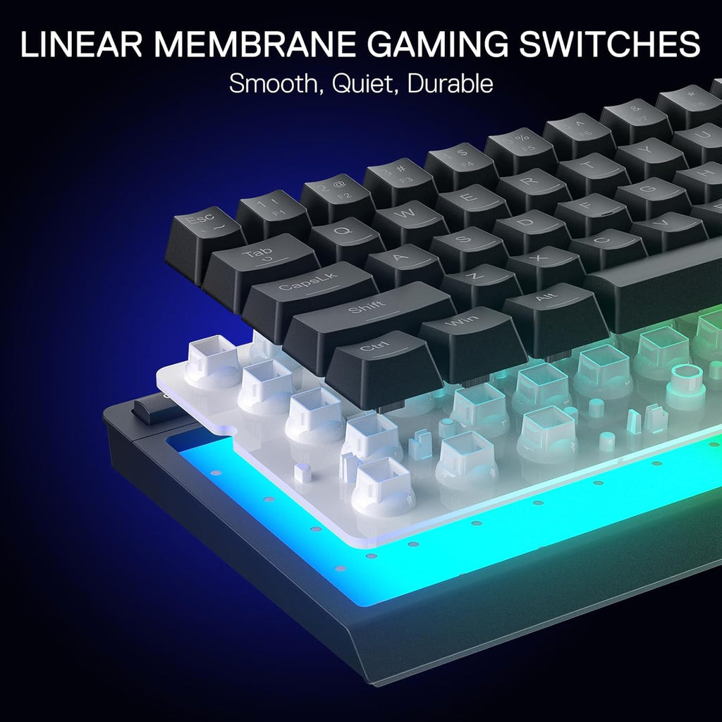Redragon K522 60% Wired RGB Membrane Gaming Keyboard, Compact 61 Keys Linear Mechanical-Feel Switch Keyboard w/ 4 Extra On-Board Macro Keys & Media Control Keys