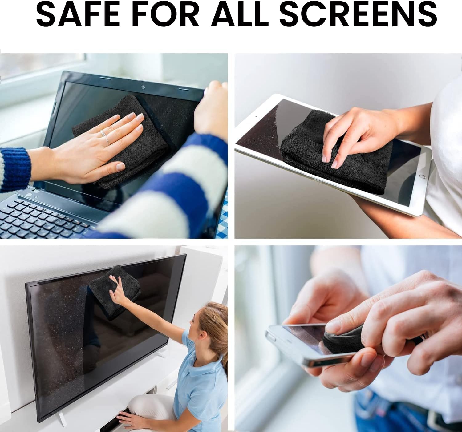 EVEO® Screen Cleaner Spray Kit (Streak-Free) TV Screen Cleaner for Smart TV, LCD, LED, OLED | Computer Screen Cleaner Spray and Wipe Microfiber Cloth - TV, Monitor, Laptop, iPad, Car - 6.7oz 1 Pack