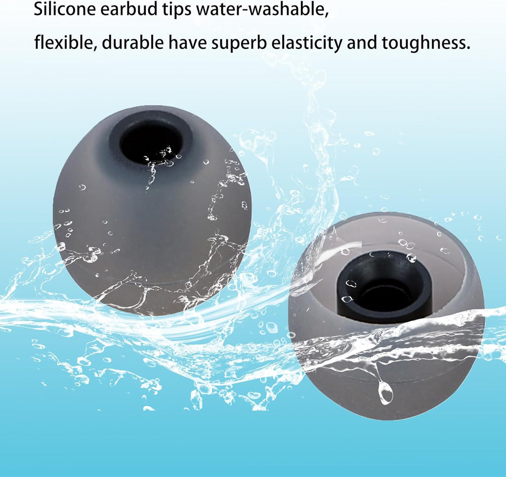 Silicone Replacement Earbud Tips - Fit Most In-Ear Earbuds (Inner Hole 3.8mm - 5.1mm) - 9 Pairs S M L