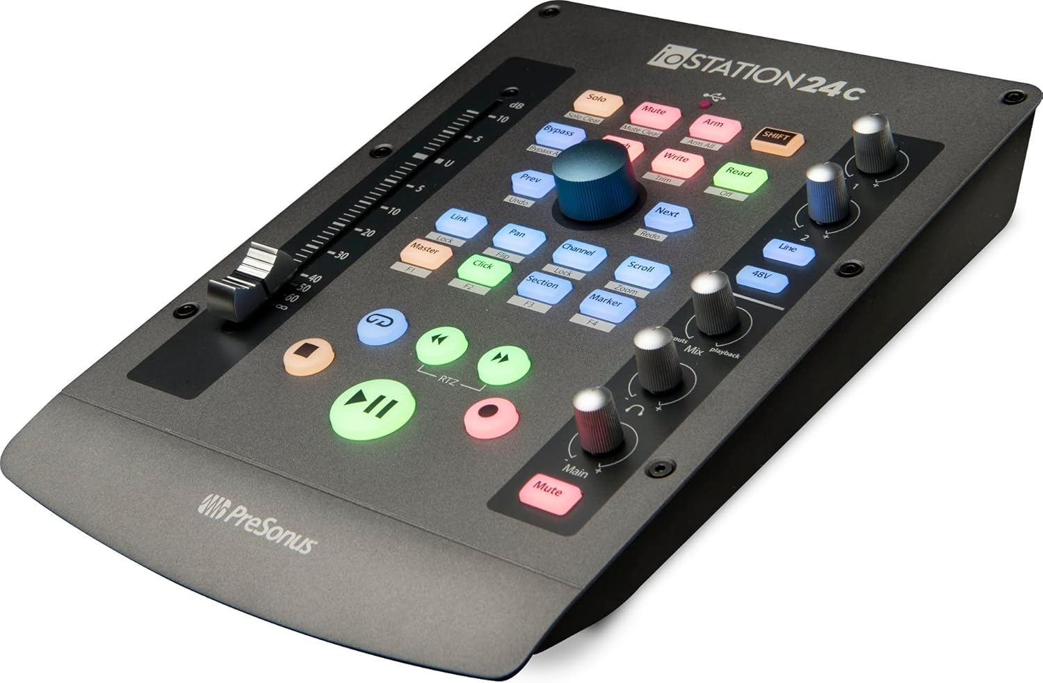PreSonus ioStation 24c 2x2, 192 kHz, USB Audio Interface and Production Controller with Studio One Artist and Ableton Live Lite DAW Recording Software