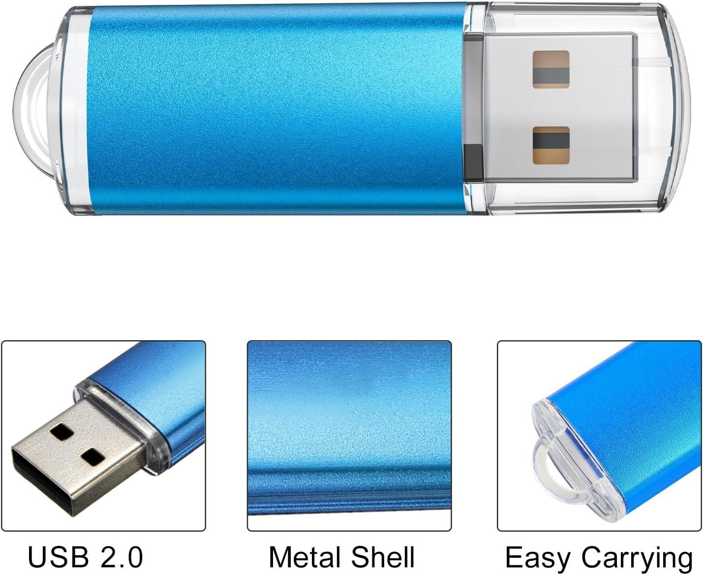 TOPESEL 5 Pack 32GB USB 2.0 Flash Drive Memory Stick Thumb Drives (5 Mixed Colors: Black Blue Green Red Silver)