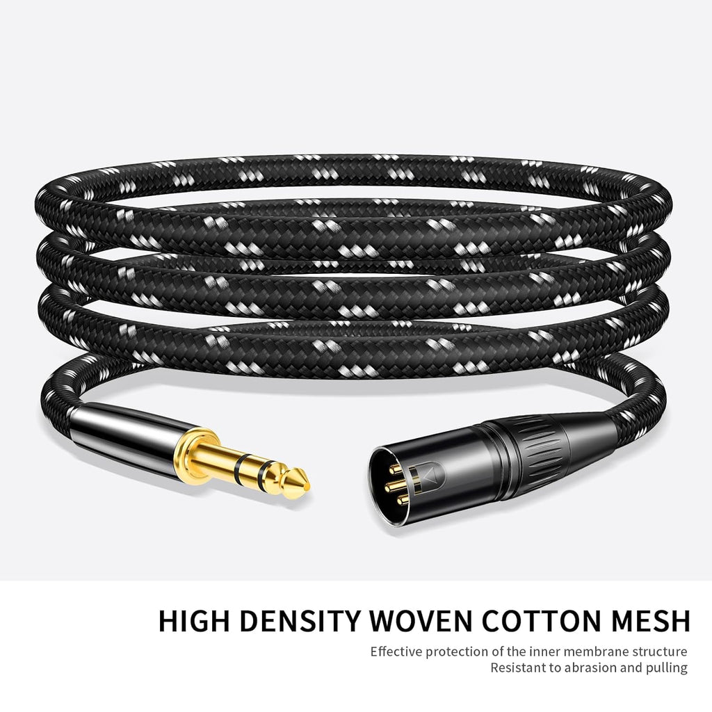 Kumiho XLR Male to 1/4 Inch 6.35mm TRS Stereo Cable Hi-Fi Balanced Bi-Shielded Interconnect Patch Cables for Microphones, Amplifiers, Mixers, Speakers 5FT