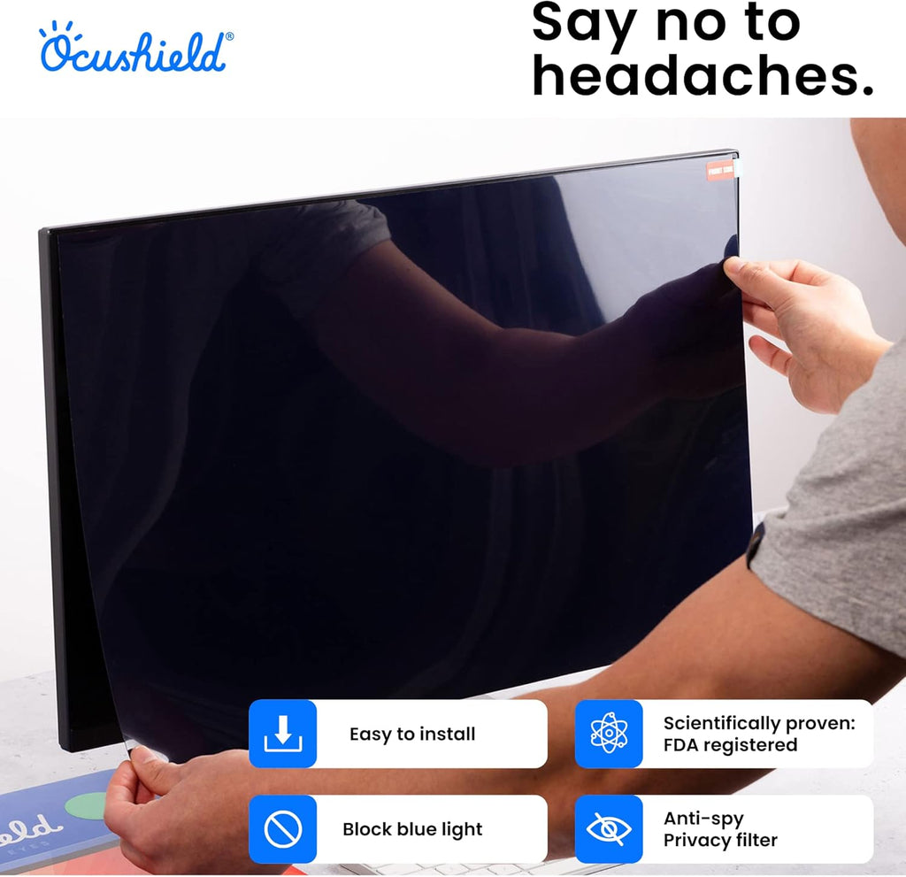Ocushield 19” (5:4) Premium Anti Blue Light Screen Protector with Privacy Filter for Laptops and Computer Monitors - Anti-Glare - Easy Install - Anti-Fatigue (377 x 302 mm)