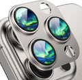 Compatible with iPhone 16 Pro Camera Lens Protector,[Shatterproof] [Strong Adsorption][AR Anti-Reflection] 9H Metal Aluminum Alloy Tempered Glass Camera Cover,Titanium