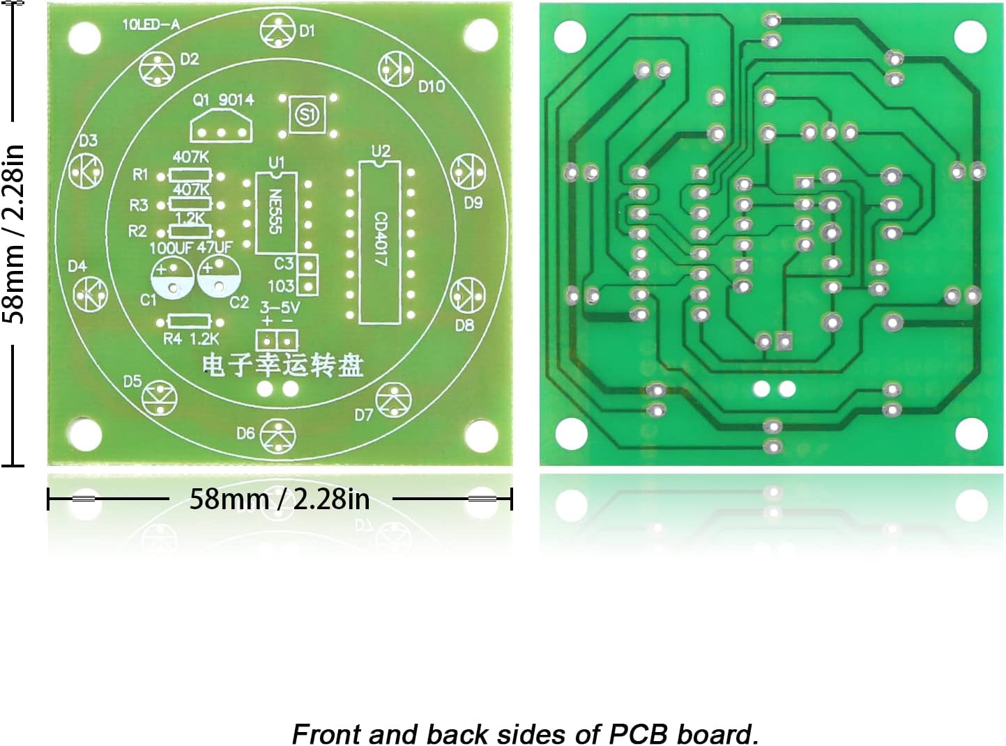 Soldering Practice Kit Electronic Lucky Wheel DIY Soldering Kit - Fun Probability Game & STEM Learning Tool (Includes LEDs/9014 Transistor/Capacitors & Resistors) for Beginners & Science Class