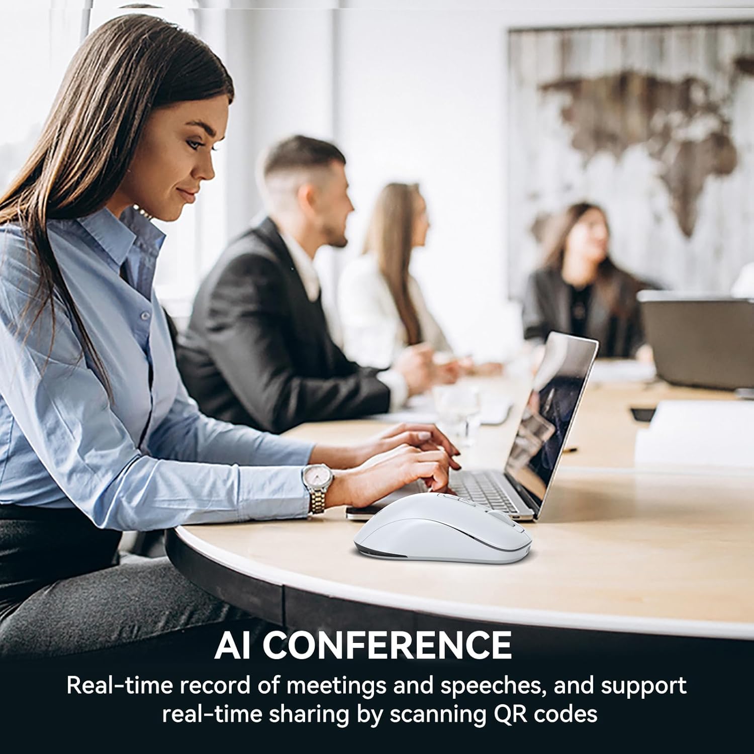 M4 Wireless Smart Ai Mouse For Pc Laptops,One-Touch Voice Input, Ai Assistant, Meeting Recording, Screenshot Translation, And Multi-Language Compatibility, Is A High-Performance Office Device.