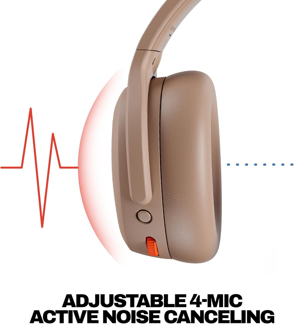 Skullcandy Crusher ANC 2 Wireless Over-Ear Bluetooth Headphones with Multi-Sensory Bass, Active Noise Cancelling, Up to 60 Hours Battery, Microphone for iPhone Android - Primer