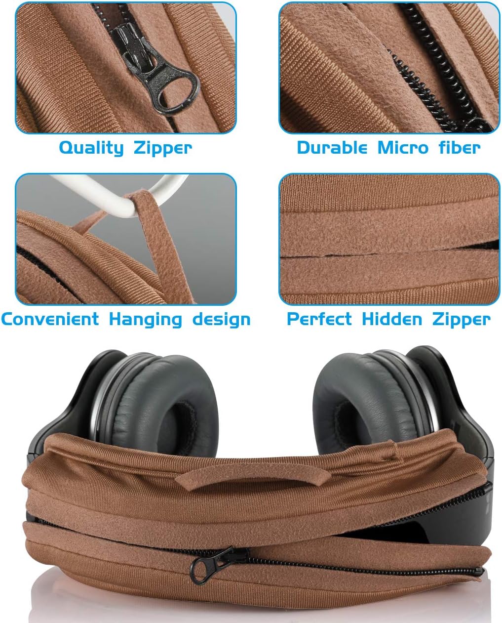 TXEsign Universal Replacement Headband Cushion Pad Cover Protector Compatible with ATH M50X, QC 35i/35ii, QC25, Solo 2/Solo 3, Studio 2/3 Headphones (Brown)