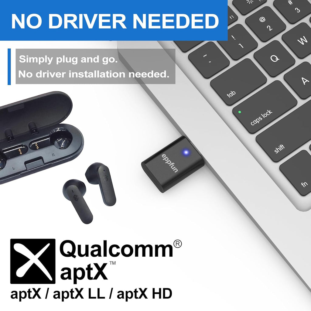USB C Bluetooth Adapter for ps5/PS4, Dual Connection Wireless Audio Adapter Low Latency Dongle with 3.5 mm Analog Mic for PC, Mac, Phone