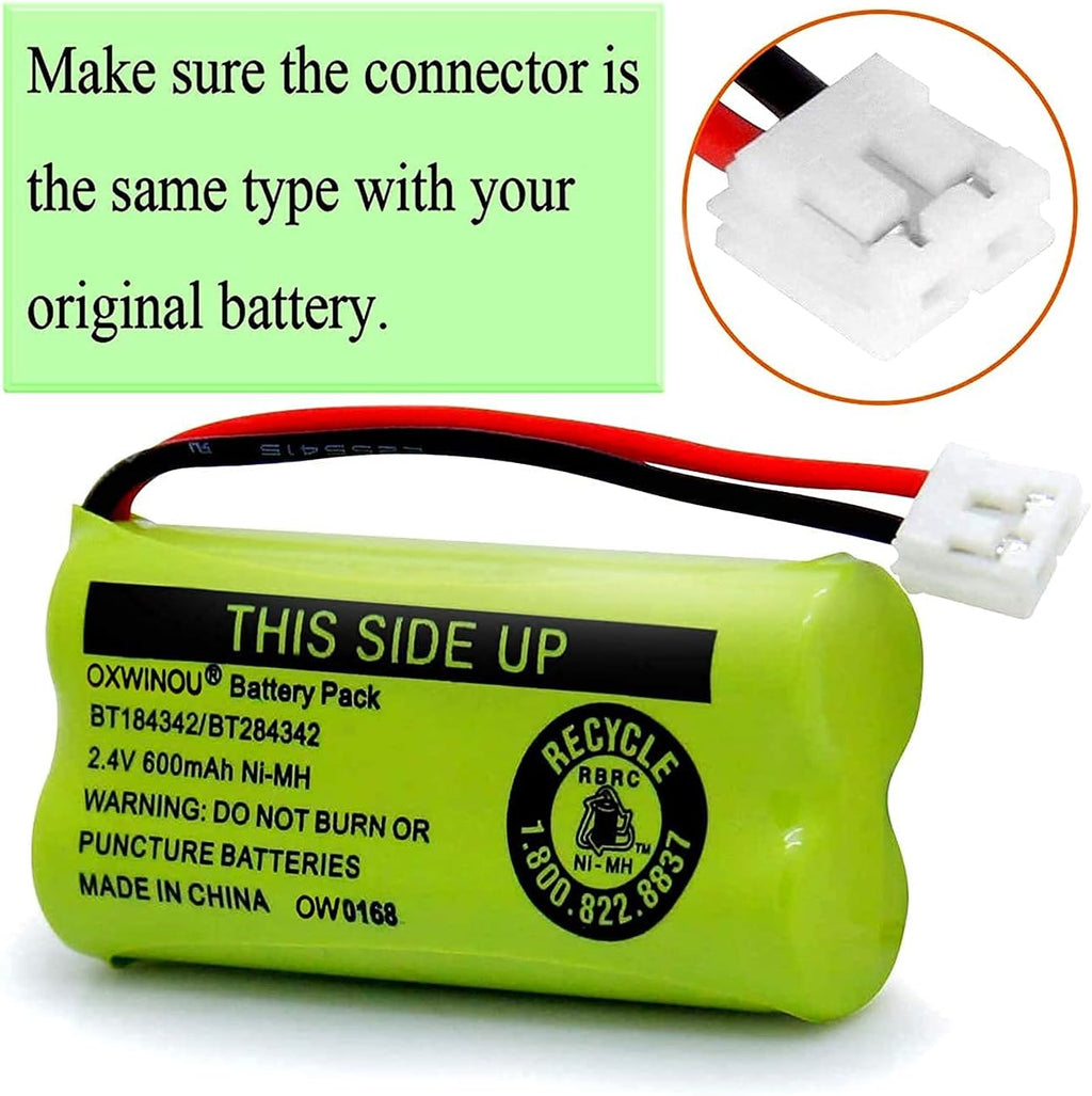 2.4v BT184342 BT284342 BT18433 BT28433 BT183348 BT283348 BT-1011 Replacement Battery Compatible with Phone CS6209 CS6219 CS6229 DS6151 89-1330-01-00 CPH-515D(2-Pack)