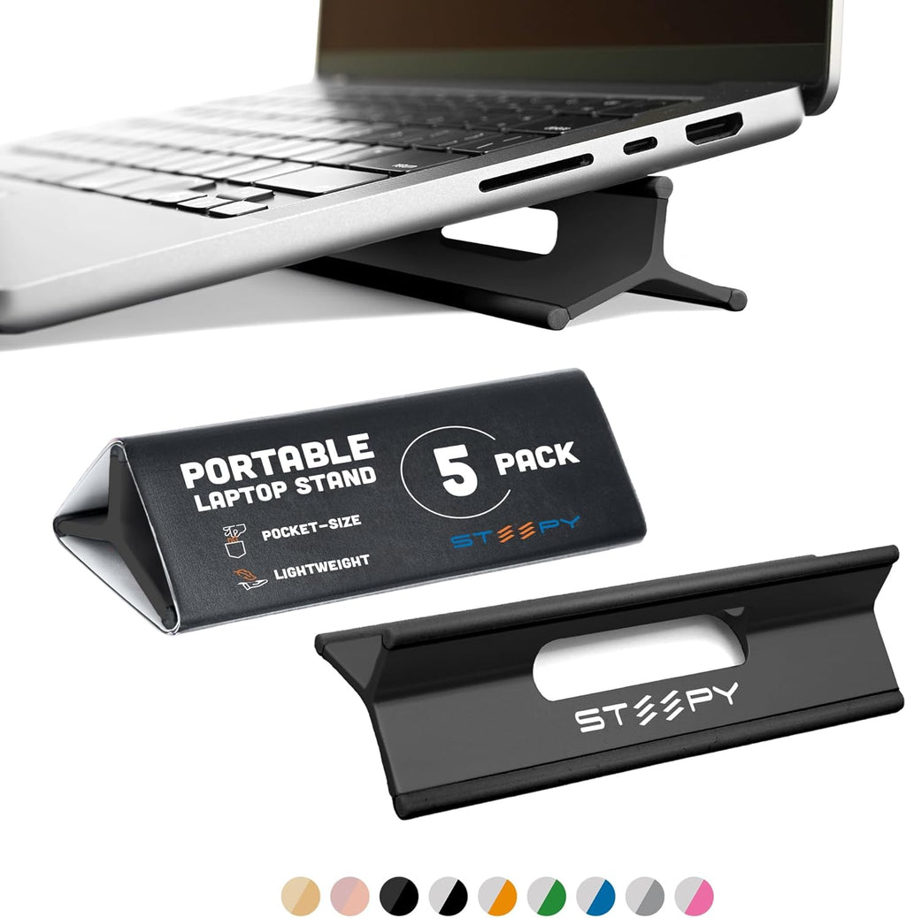 Steepy Laptop Stand for Desk - Adjustable 3-Height Laptop Stand - Portable Laptop Riser