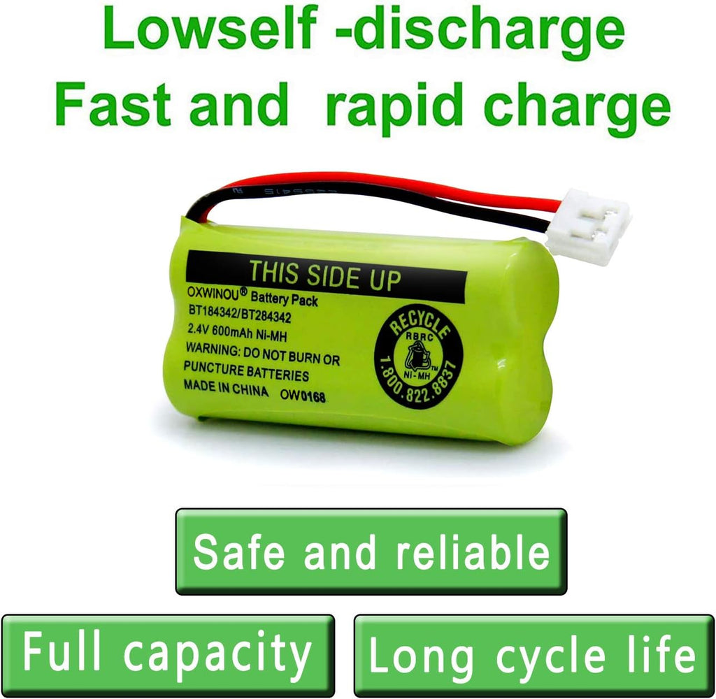 2.4v BT184342 BT284342 BT18433 BT28433 BT183348 BT283348 BT-1011 Replacement Battery Compatible with Phone CS6209 CS6219 CS6229 DS6151 89-1330-01-00 CPH-515D(3-Pack)