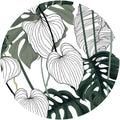 ITNRSIIET Round Mouse Pad with Stitched Edge Premium-Textured Waterproof Non-Slip Rubber Base Desktop Protection Mat Diameter 8.7 inches, Tropical Plant