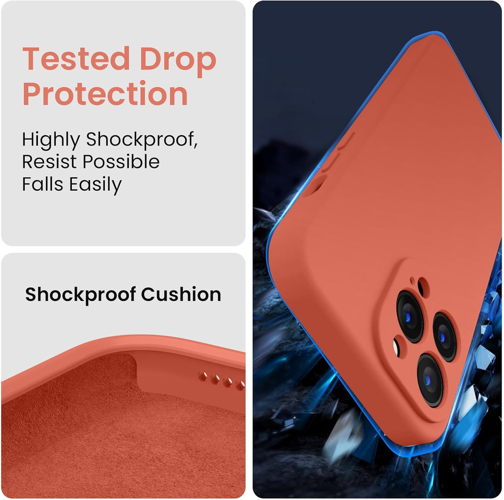 FireNova Designed for iPhone 13 Pro Max Case, Silicone [Camera Protection] Phone Case with [2 Screen Protectors], Soft Anti-Scratch Microfiber Lining Inside, 6.7 inch, Pink Pomelo