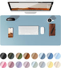 YSAGi Leather Desk Protector, Office Mat, Large Mouse Mat, Non-Slip PU Leather Blotter, Laptop Desk Pad, Waterproof Writing Pad for Office and Home (Ice Blue, 23.6" x 13.8")