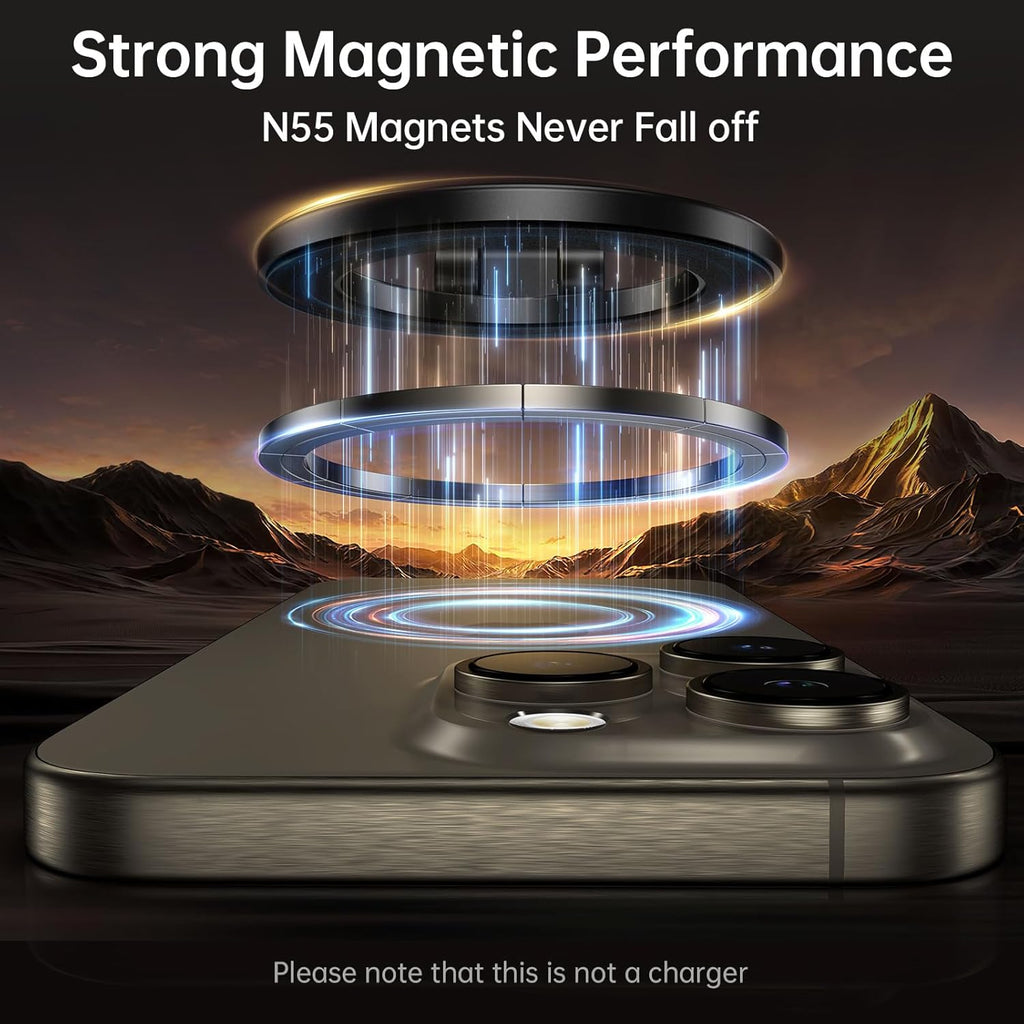 SYNCWIRE Fits MagSafe Car Mount, Magnetic Phone Holder for Car Dashboard, [Flexible Three-axis] 360° Rotation Magnetic Car Mount Strong Magnets Car Phone Holder Fits iPhone 16 15 14 13 12 Pro Max