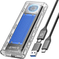 ORICO 40Gbps M.2 NVMe SSD Enclosure with Built-in Cooling Fan, Tool-Free External Hard Drive Enclosure, Support 2230 2242 2260 2280(M Key), Compatible with Thunderbolt 3/4 USB4/3.2/3.1/3.0/2.0-TCM2U4
