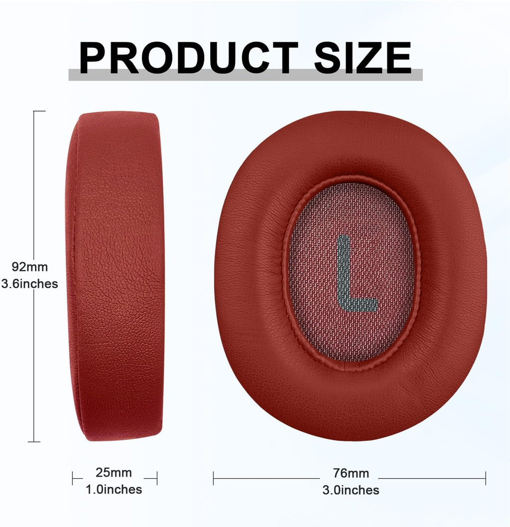 Replacement Ear Pads for JBL Tune 700(700BT)/710(710BT)/720(720BT)/750(750BT,750BTNC)/760(760NC)/770(770NC) Headphones, Headset Ear Cushions, Headset Earpads, Ear Cups Cover-Red