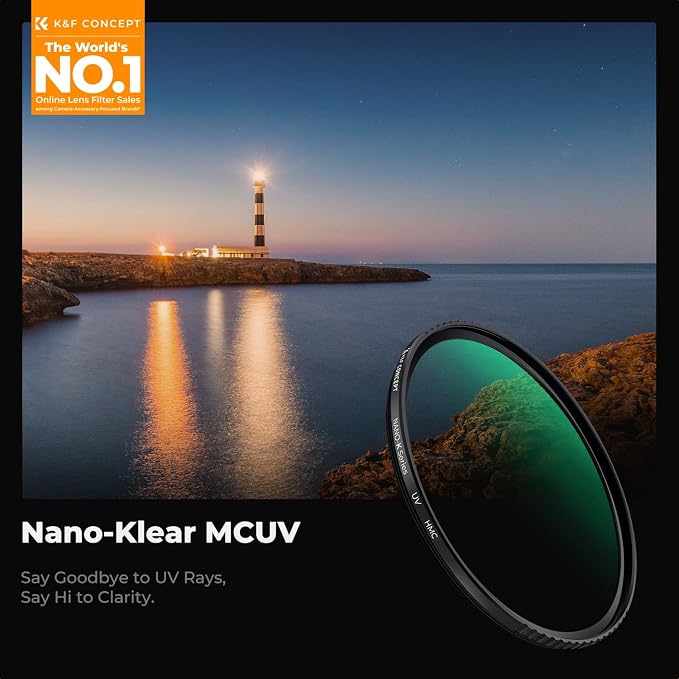 K&F CONCEPT 49mm MCUV Lens Protection Filter 18 Multi-Coated Camera Lens UV - Image 2