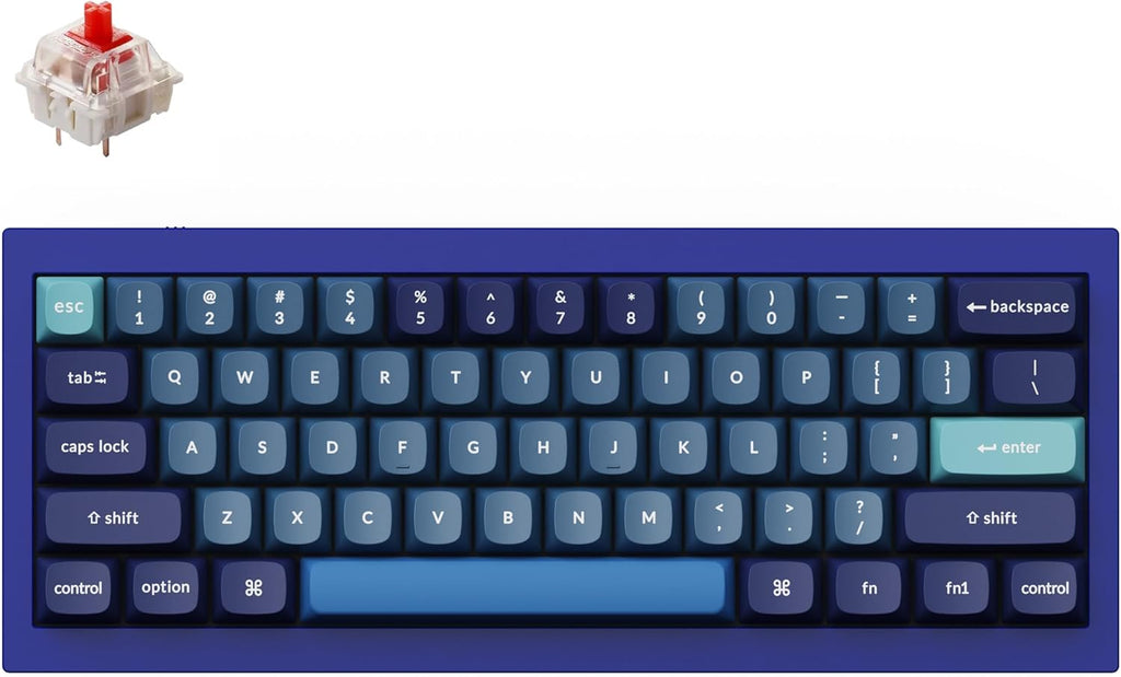 Keychron Q4 Wired Custom Mechanical Keyboard, 60% Layout QMK/VIA Programmable Macro with Hot-swappable Gateron G Pro Red Switch Double Gasket Compatible with Mac Windows Linux (Navy Blue)