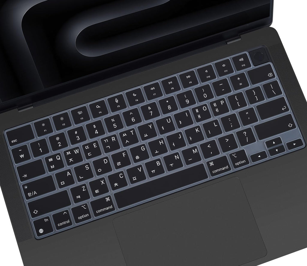 Korean Silicone Keyboard Cover Skin for 2024 2023 14.2 inch Apple MacBook Pro 14 A3112 A3401 A3185 A2992 A2918 A2442 A2779/Pro 16 A3403 A3186 A2991 A2485 A2780 with M4 M3 M2 M1 Pro Max Chip - Black