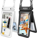 Niveaya Double Space Waterproof Phone Pouch - 2 Pack, Waterproof Phone Lanyard Case with iPhone 16/15/14/13/12 Pro Max up to 8.3", Phone Dry Bags for Vacation Beach Pool Kayak Cruise Travel Essentials