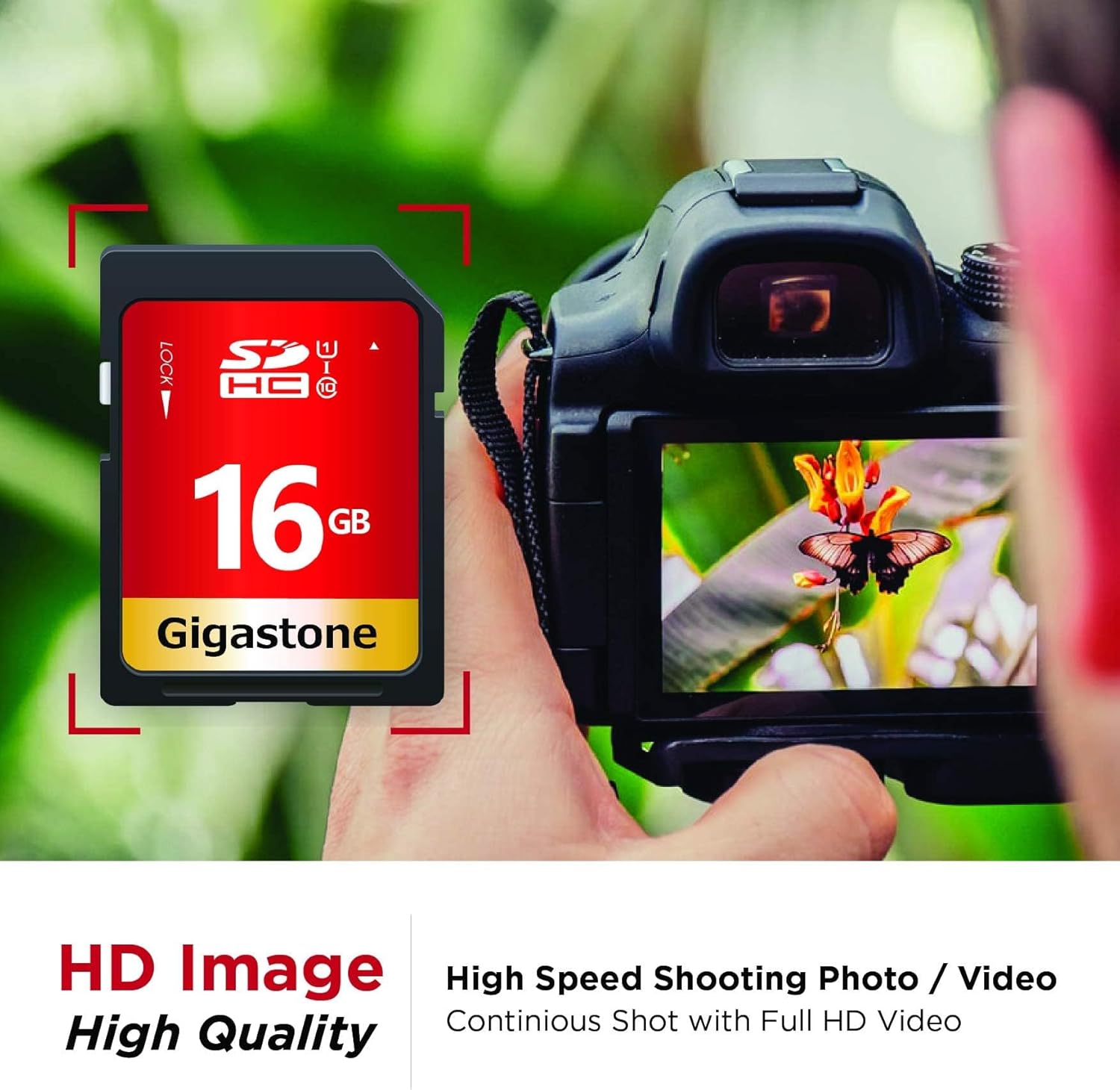 GIGASTONE 16GB SD Card 20-Pack UHS-I U1 Class 10 SDHC Memory Card High Speed Full HD Video Compatible with Canon Digital Camera, SPYPOINT TACTACAM WOSPORTS Trail Camera, with 20 Mini Cases