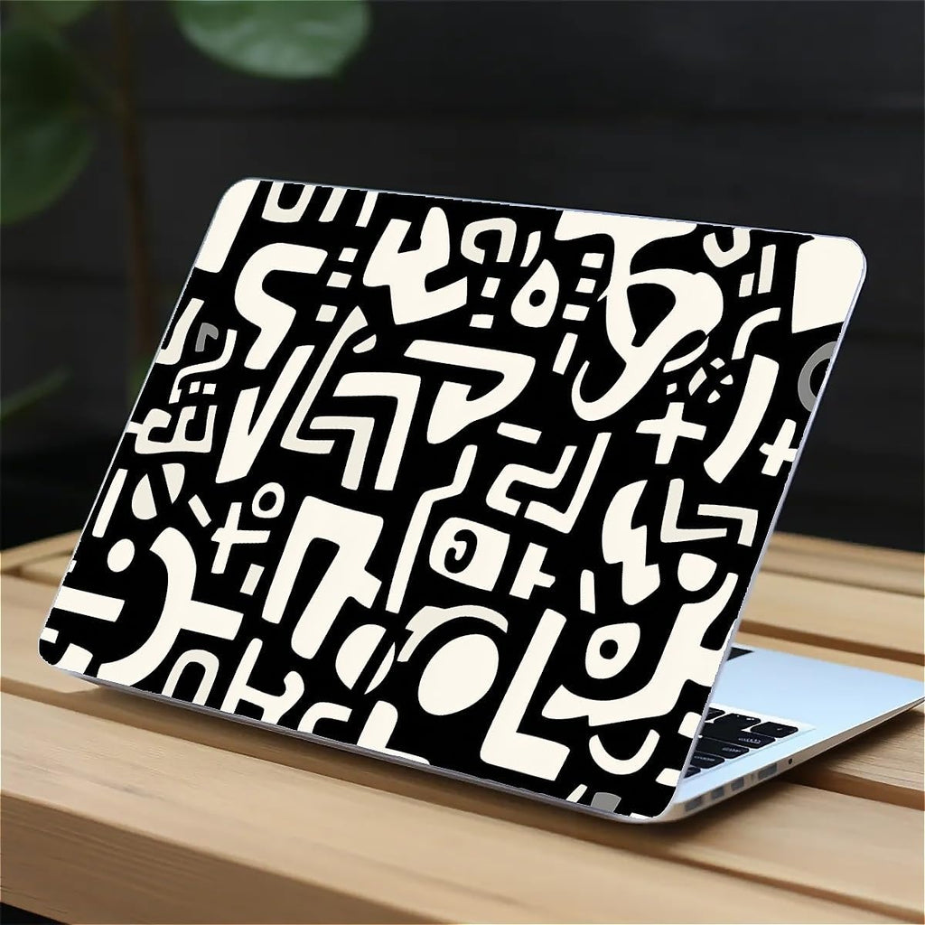 Compatible with MacBook Air 13.3 13.6 Inch Case 2022 2021 2020 2019 Plastic Hard Shell Case Cover,13.6 Air (A2681) M2 2022, Black and White Letters