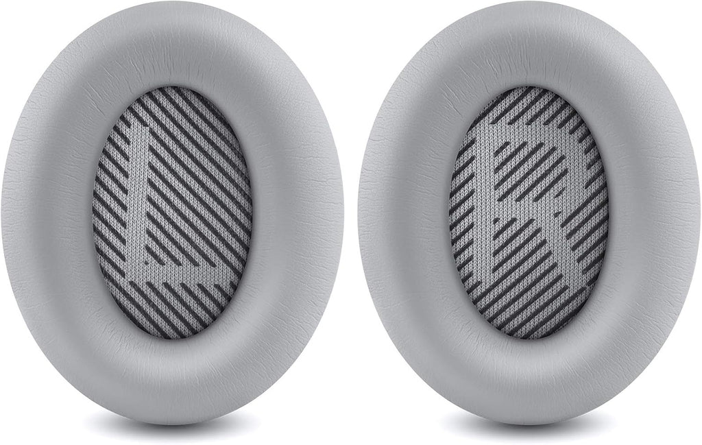 Professional Replacement Ear Pads for Bose QuietComfort 35 QC15 QC25 QC2 QC35/ Ae2 Ae2i Ae2w SoundTrue & SoundLink Over-Ear/Around-Ear Headphones/Soft Protein Leather (Silver)