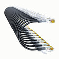 Cat6a Patch Cables 0.5ft (24 Pack) Slim, Cat6 Ethernet Patch Cable Pure Copper, Flexible Cat 6 Patch Cable 550MHZ 10G, Space-Saving Cat 6A Network Cables for Patch Panel, Black