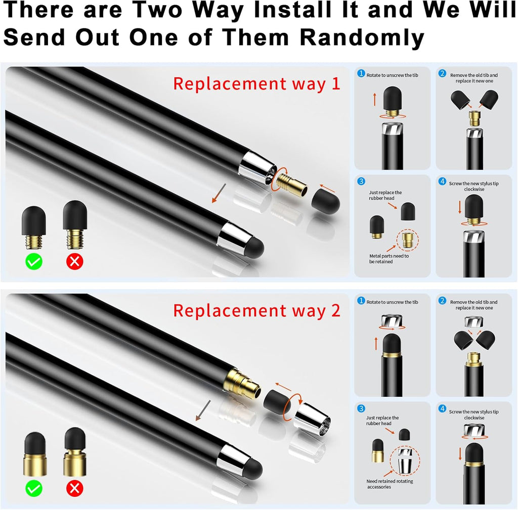 Stylus Pen for Touchscreen,5 PCS Stylus,Stylus 2-in-1 High Sensitivity Precision Suitable for All Touch Screens of iPhone/ipad/Android Tablet(Black)