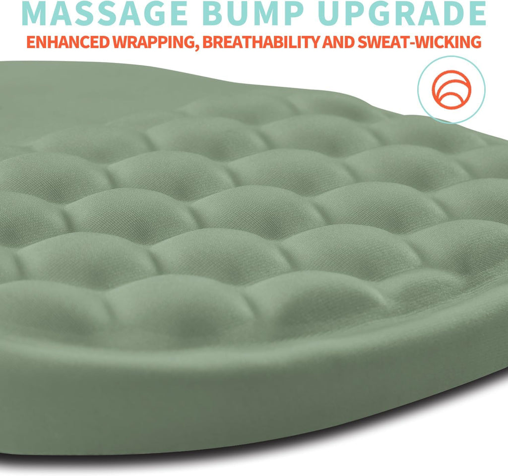 Ergonomic Mouse Pad Wrist Support with Memory Foam Massage Bulge, Carpal Tunnel Pain Relief Mousepad Wrist Rest for Mouse(12x8 inch, Light Green)