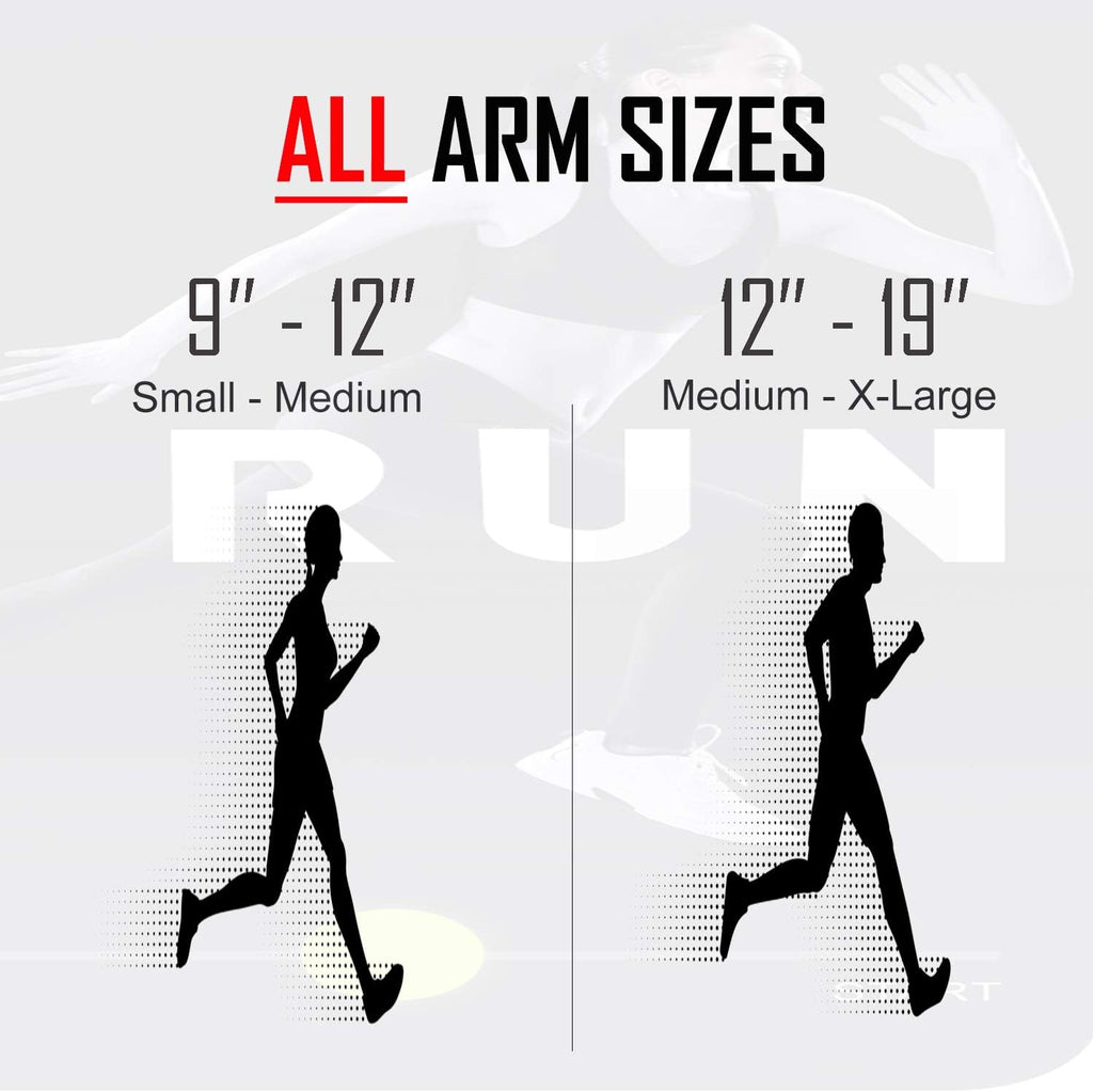 RevereSport Waterproof Running Armband for Phone with Case On (Otterbox, Lifeproof). Sports Phone Holder Compatible iPhone 16/15/14/13/12/11/SE Samsung S25/S24/S23/S22/S21/S20 (Medium)