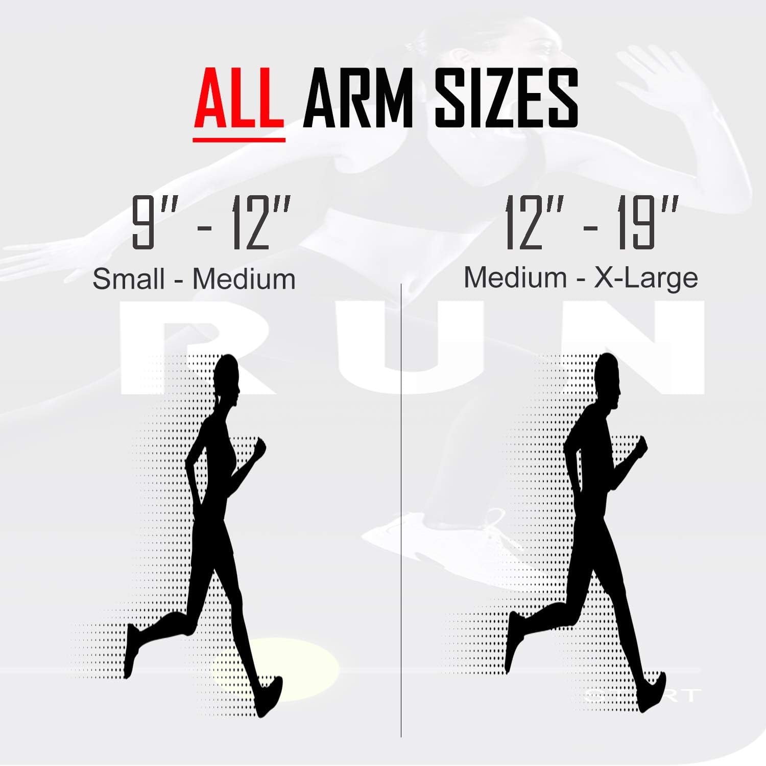RevereSport Waterproof Running Armband for Phone with Case On (Otterbox, Lifeproof). Sports Phone Holder Compatible iPhone 16/15/14/13/12/11/SE Samsung S25/S24/S23/S22/S21/S20 (Medium)