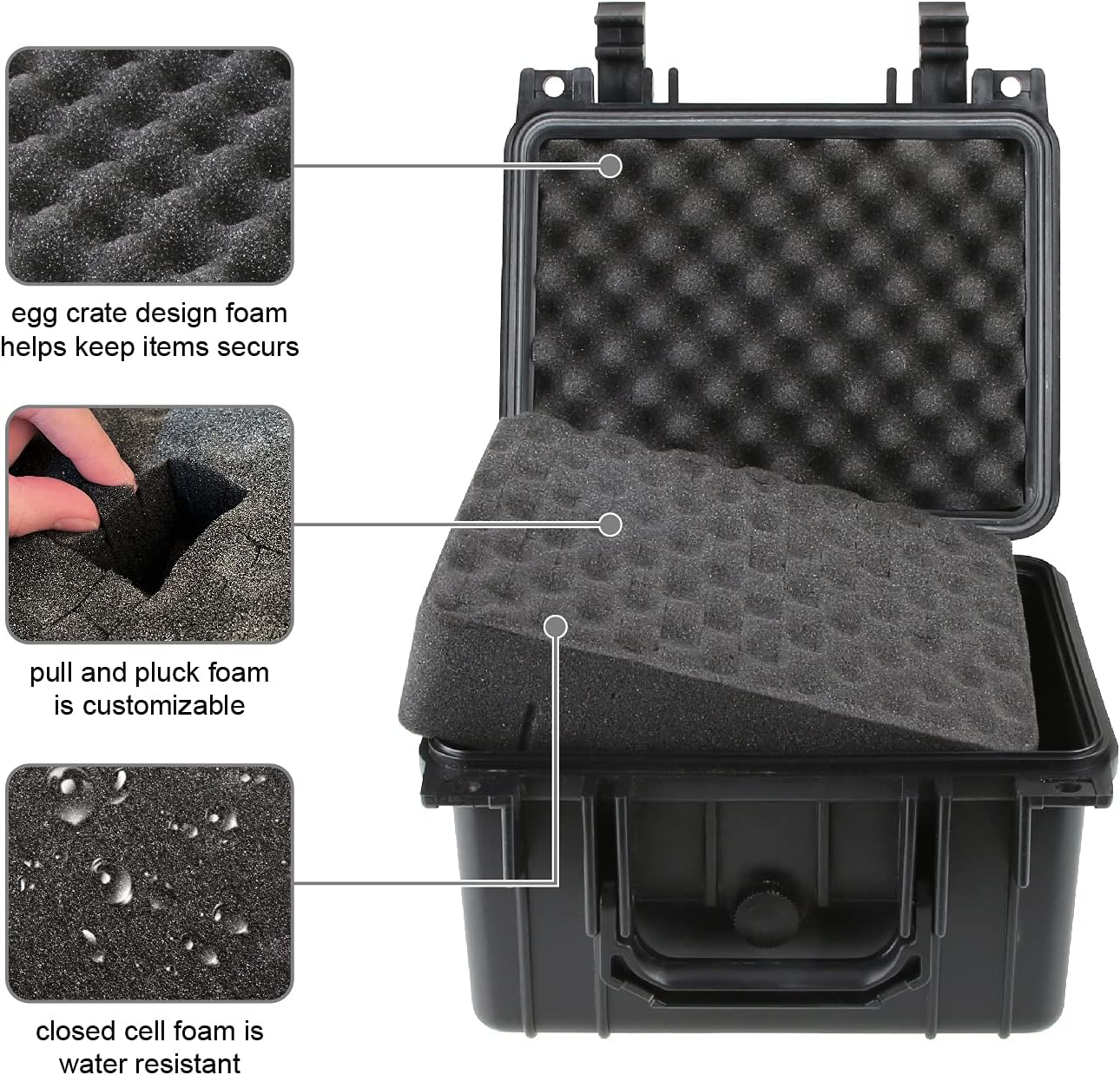 Olympia 10.47" Waterproof Hard Case with DIY Customizable Foam, Fit use of Gear, Equiment, Camera and so on