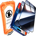 UniqueMe for iPhone 16 / iPhone 15 Privacy Screen Protector - [Military Grade Shatterproof & 9H+ Hardness] Screen Protector 16/15 Tempered Glass Full Coverage Protection, Easy to install, 2 Packs