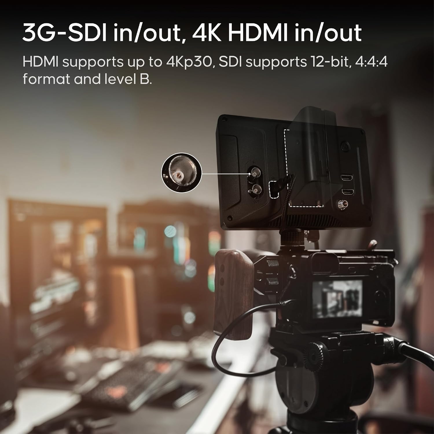 Osee G7 Pro 7 Inch Touchscreen Camera Monitor, 3000Nits HDR Field Monitor with Camera Control, Touch to Focus DSLR Monitor with 3G-SDI 4K HDMI in/Out, 3D-LUT New UI Flexible Power Supply