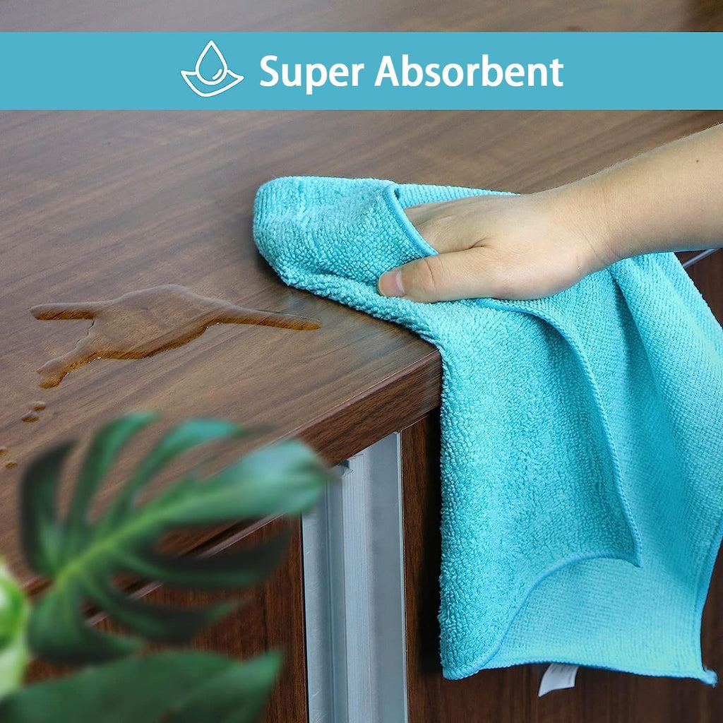 HOMEXCEL Microfiber Cleaning Cloth,150 Pack Cleaning Rags, Cleaning Towels with 4 Color Assorted,11.5"X11.5" Shop Towels (Green/Blue/Yellow/Pink)