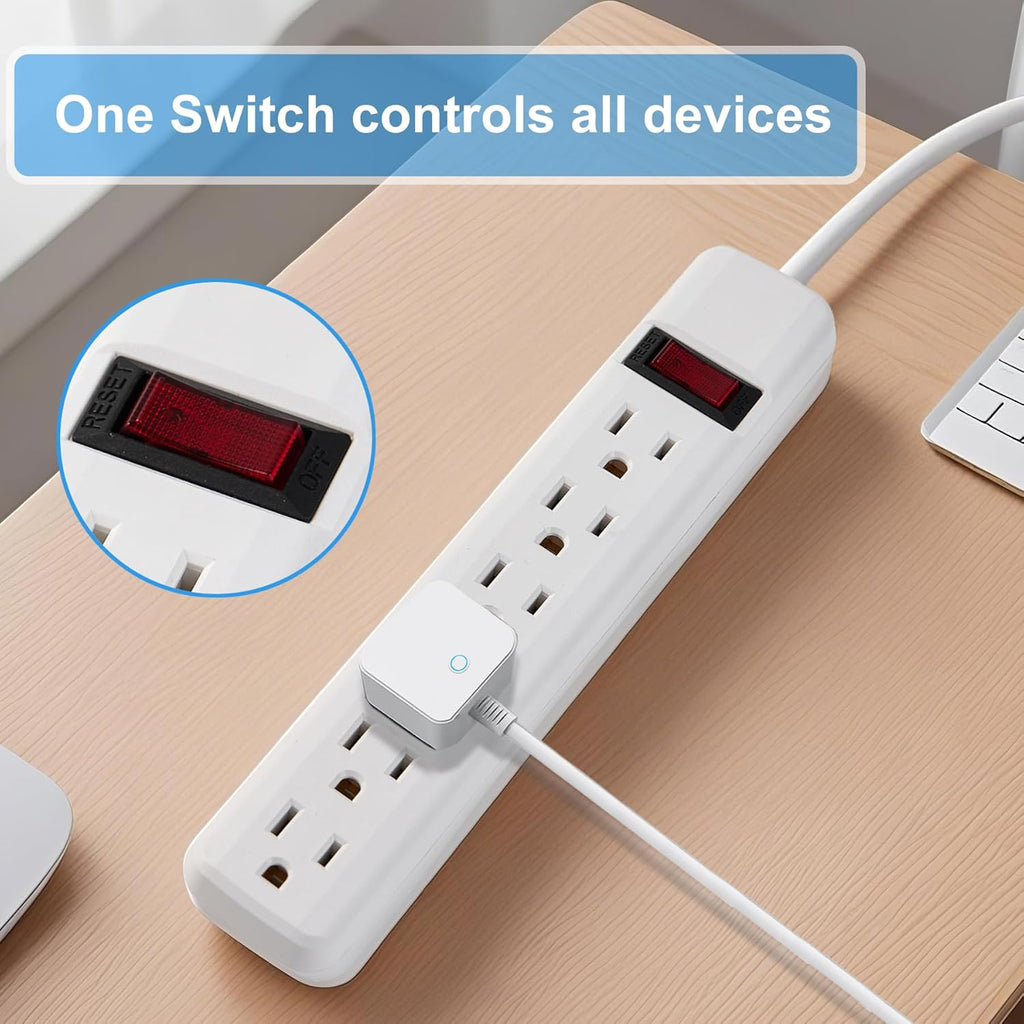 6-Outlet Surge Protector – 250 Joules, 2ft Cord, 15A/125V, 1875W Max – Right Angle Plug, Black – Home, Office, & Electronics Protection