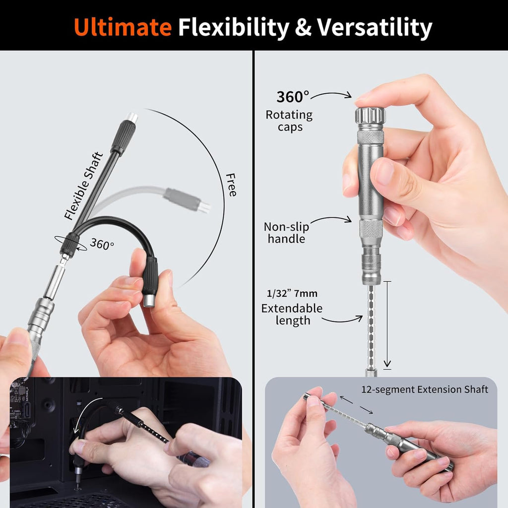 XOOL 132 in 1 Precision Screwdriver Set with Magnetic Driver Kit Professional Electronics Repair Tool Kit for Computer, PC, Mac-Book, Laptop, Tablet, iPhone, Xbox, Game Console